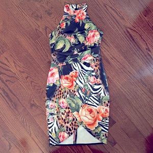 Venus Tropical Animal Print Dress - Size Small
